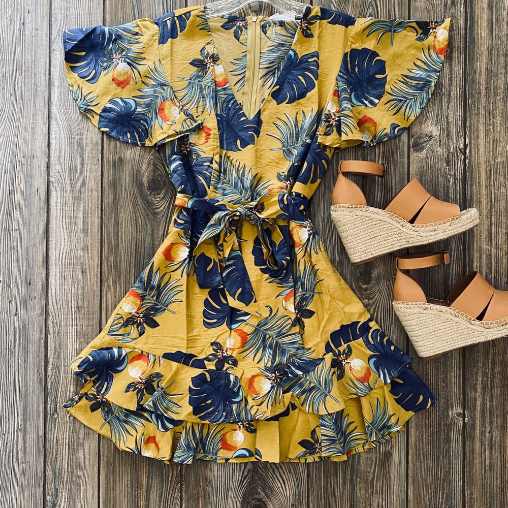 Tropical Ruffle Dress
